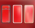 Mesh, coral colored phone backgrounds kit. Royalty Free Stock Photo