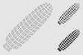Corn Ear Vector Mesh Carcass Model and Triangle Mosaic Icon
