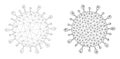 Mesh Covid Virus Icon Versions in Polygonal Network Vector Style Royalty Free Stock Photo