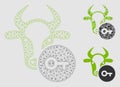 Cow Key Vector Mesh Network Model and Triangle Mosaic Icon Royalty Free Stock Photo