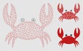 Crab Vector Mesh Network Model and Triangle Mosaic Icon