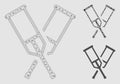 Crutches Vector Mesh Carcass Model and Triangle Mosaic Icon Royalty Free Stock Photo