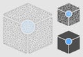 Cube Vertex Vector Mesh 2D Model and Triangle Mosaic Icon