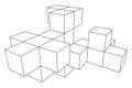 Mesh Cubes element. Royalty Free Stock Photo