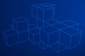 Mesh Cubes element. Royalty Free Stock Photo