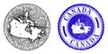 Mesh 2D Hole Canada Map and Distress Circle Stamp Seal