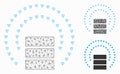 Database Sphere Shield Vector Mesh Wire Frame Model and Triangle Mosaic Icon Royalty Free Stock Photo