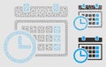 Date and Time Vector Mesh Wire Frame Model and Triangle Mosaic Icon Royalty Free Stock Photo