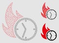 Deadline Burn Clock Vector Mesh Wire Frame Model and Triangle Mosaic Icon Royalty Free Stock Photo