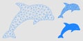 Dolphin Vector Mesh Network Model and Triangle Mosaic Icon Royalty Free Stock Photo