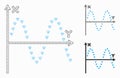 Dotted Sine Plot Vector Mesh 2D Model and Triangle Mosaic Icon Royalty Free Stock Photo