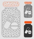 Drugs Phial Vector Mesh Carcass Model and Triangle Mosaic Icon