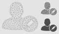 Edit User Vector Mesh Wire Frame Model and Triangle Mosaic Icon Royalty Free Stock Photo