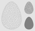 Egg Vector Mesh Wire Frame Model and Triangle Mosaic Icon Royalty Free Stock Photo