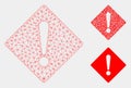 Error Vector Mesh Carcass Model and Triangle Mosaic Icon Royalty Free Stock Photo