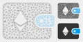 Ethereum Billfold Vector Mesh Network Model and Triangle Mosaic Icon