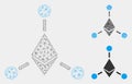 Ethereum Links Vector Mesh Wire Frame Model and Triangle Mosaic Icon Royalty Free Stock Photo