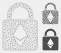 Ethereum Lock Vector Mesh Network Model and Triangle Mosaic Icon Royalty Free Stock Photo