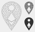 Ethereum Map Marker Vector Mesh 2D Model and Triangle Mosaic Icon Royalty Free Stock Photo