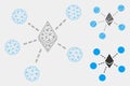 Ethereum Net Structure Vector Mesh 2D Model and Triangle Mosaic Icon Royalty Free Stock Photo