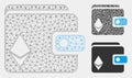 Ethereum Purse Vector Mesh Network Model and Triangle Mosaic Icon