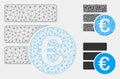 Euro Database Vector Mesh Network Model and Triangle Mosaic Icon