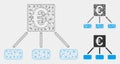 Euro Distribution Links Vector Mesh Network Model and Triangle Mosaic Icon