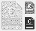 Euro Document Vector Mesh 2D Model and Triangle Mosaic Icon