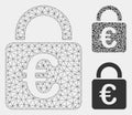 Euro Lock Vector Mesh 2D Model and Triangle Mosaic Icon