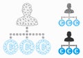 Euro Payer Vector Mesh Network Model and Triangle Mosaic Icon