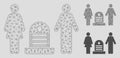 Family Cemetery Vector Mesh 2D Model and Triangle Mosaic Icon