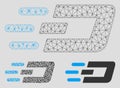 Fast Send Dash Vector Mesh Network Model and Triangle Mosaic Icon
