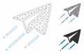 Freelance Flight Vector Mesh Wire Frame Model and Triangle Mosaic Icon