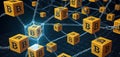 Network Mesh of Bitcoin Cubes AI Generative