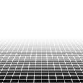Mesh, grid in perspective vanish, diminish to distant horizon. Virtual 3D space render. Skyline converge abstract background. Royalty Free Stock Photo