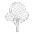 Mesh image of tree. Low poly background.
