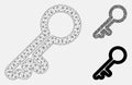 Key Vector Mesh Wire Frame Model and Triangle Mosaic Icon Royalty Free Stock Photo
