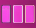 Mesh, magenta colored phone backgrounds kit Royalty Free Stock Photo