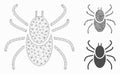 Mite Tick Vector Mesh Network Model and Triangle Mosaic Icon