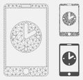 Mobile Time Vector Mesh 2D Model and Triangle Mosaic Icon Royalty Free Stock Photo