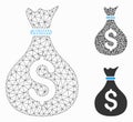 Money Bag Vector Mesh 2D Model and Triangle Mosaic Icon Royalty Free Stock Photo