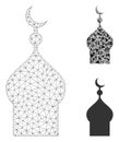 Muslim Church Vector Mesh Carcass Model and Triangle Mosaic Icon