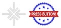 Distress Bicolor Press Button! Seal and Collision Arrows Web Mesh Icon