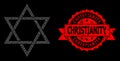 Grunge Christianity Stamp and Polygonal Mesh David Star