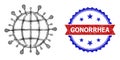 Net Global Coronavirus Mesh and Grunge Bicolor Gonorrhea Stamp Seal