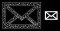Network Mail Envelope Mesh Icon with Glare Lightspots Royalty Free Stock Photo