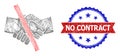 Network Resrtricted Handshake Web Mesh and Unclean Bicolor No Contract Stamp Royalty Free Stock Photo