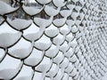 Mesh netting covered with snow