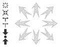 Web Net Expand Arrows Icon with Simple Symbols Royalty Free Stock Photo