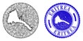 Mesh Network Hole Eritrea Map and Distress Round Stamp Seal